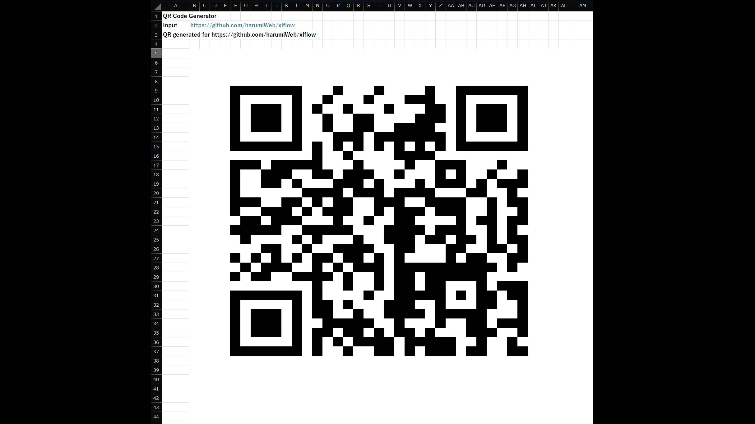 QR generator workbook